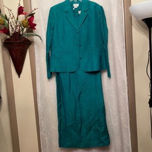 I.S.C. Green Dress With Jacket Petite Medium